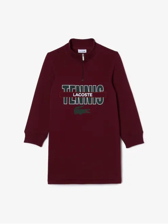 Lacoste Other - LACOSTE Burgundy Maroon Kids Sweatshirt Dress Tennis Graphic Athletic Chic Sz 5